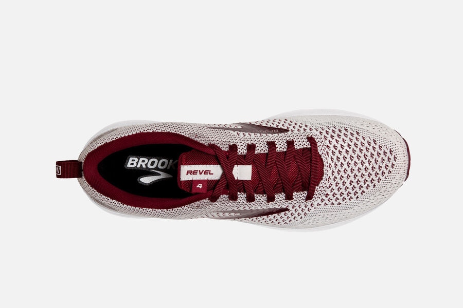 Brooks Israel Revel 4 Road Running Shoes Womens - White/Burgundy - QTU-827614